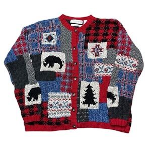 Vintage ROBERT SCOTT LTD Hand-Knitted Grandpa Core Cardigan Sweater – Size Small